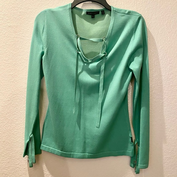BCBGMAXAZRIA Turquoise Long Sleeve Top - Picture 1 of 6